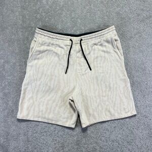 Stance Butterblend Shorts Men's Large Cream Zebra Stripe Sweats Gym Athletic